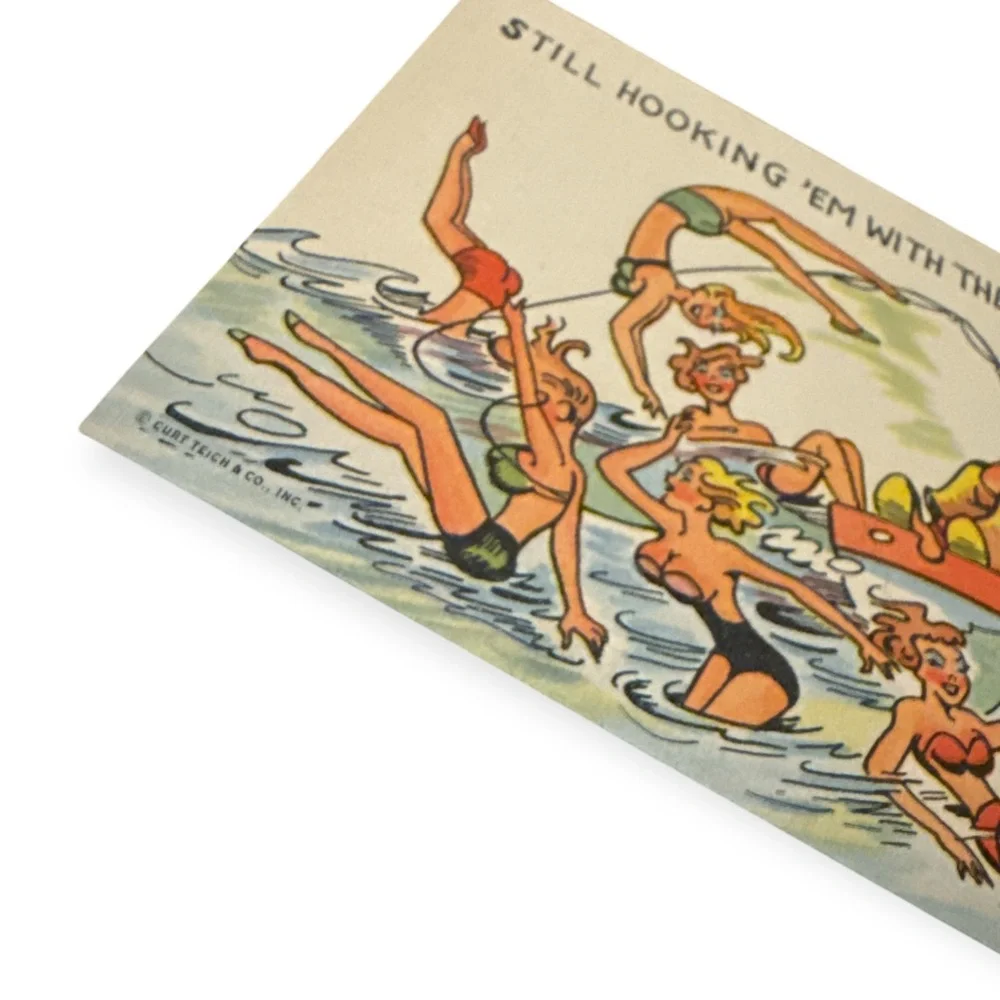 Vintage 1940’s Linen Unused Humor Postcard, Vintage Humor‎ Stationary, Gag Gift